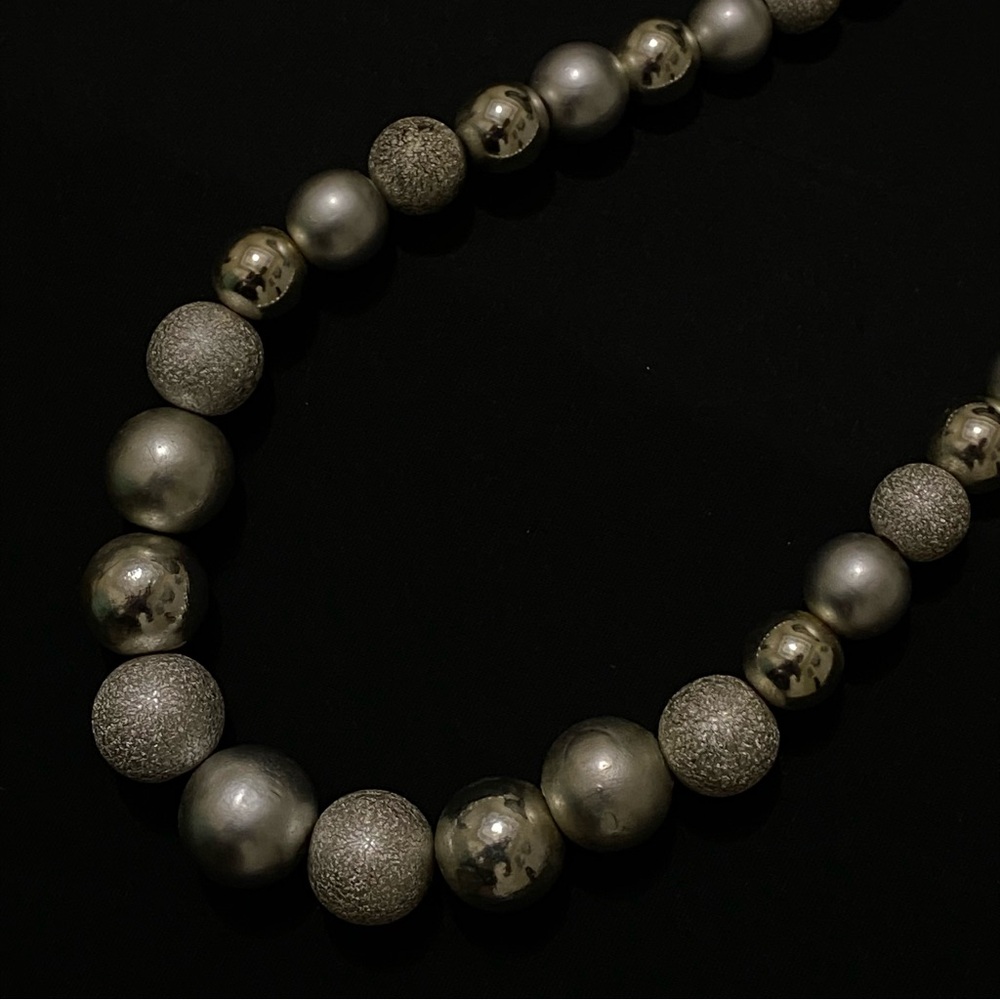 Classic Silver-Tone Bead Necklace - Picture 2 of 4